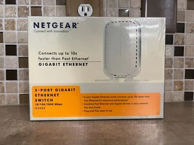 NETGEAR 5 PORT GIGABIT ETHERNET SWITCH NETWORK GS605NA 10/100/1000 A5-15 - Image 1 of 4