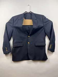 Ralph Lauren Navy Blue Blazer Gold Button Coat Classic Preppy Formal Jacket 38S - Picture 1 of 13