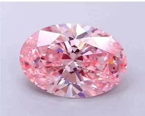 2 CT Oval Cut Loose Lab Grown Diamond Fancy Pink Color VVS1 Clarity Loose Gems - Picture 1 of 6
