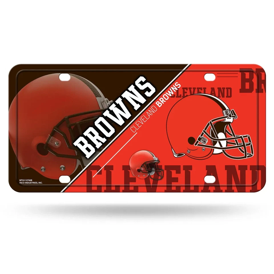 Cleveland Browns Split Design 112756 Metal Tag License Plate Football
