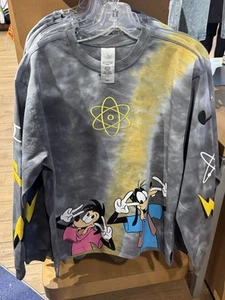 Disney Parks A Goofy Movie Tie-Dye Long Sleeve World Tour Adult T-Shirt NWT S M - Picture 1 of 12