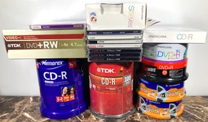 Huge Lot 328 NEW Blank Discs CD-R DVD-R DVD+R DVD+RW Recordable Digital Media - Picture 1 of 5