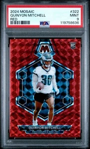2024 Panini Mosaic Red Quinyon Mitchell ROOKIE PSA 9 - Picture 1 of 2