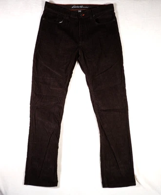 Pantalones chinos de pana marrón 34x34 algodón frente plano Eddie Bauer para hombre Foto 1 de 4