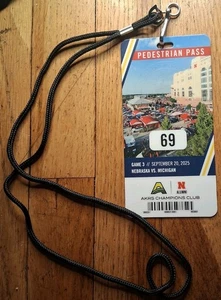 Pass pedonale calcio 2025 Michigan Wolverines vs Nebraska non biglietto stub - Foto 1 di 2