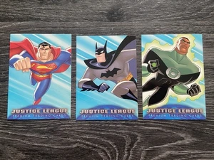 Justice League Promo Card Set Of 3 Inkworks 2003 Batman Superman Green Lantern - Picture 1 of 2
