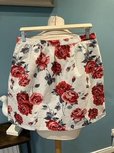 Cath Kidston ladies white/multicoloured floral floral skirt size 12 full lining - Picture 1 of 6
