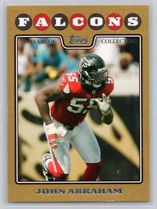 John Abraham 2008 Topps Gold SN #/2008 #217 Atlanta Falcons - Imagen 1 de 2