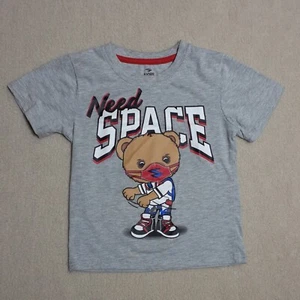 Need Space Teddy Bear T Shirt Kids Size 4 Gray "Read description for condition" - Picture 1 of 10