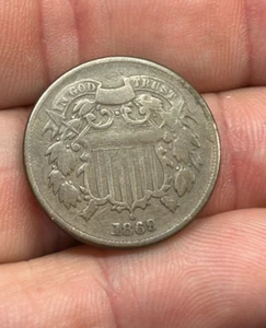 1869 2c Piece bronze U.S. Type Coin RAW ungraded circulated NICE DETAILS!! - Picture 1 of 9
