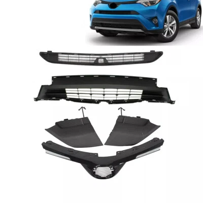 Front Grille Towing Cover Combo Set For Toyota RAV4 2016 2017 2018 W/Camera Hole - Image 1 of 4