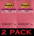 2x 3M Post-it Notes 4x6 in 3 Pads - 135 Total Sheets - Lined  Pink Orange Yellow