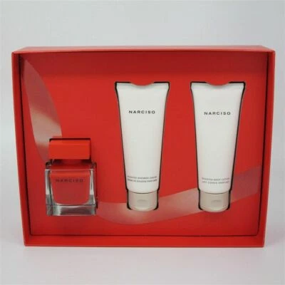 Juego de 3 piezas NARCISO ROUGE de Narciso Rodriguez: spray EDP de 1,6 oz y loción/gel de 2,5 oz Foto 1 de 3