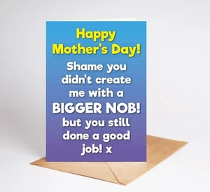 Funny Mothers Day Card Mum Mother Rude Card BC710 - Picture 1 of 3