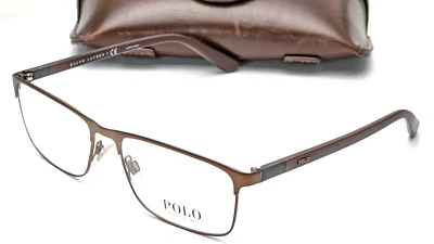 Gafas para hombre Polo Ralph Lauren PH1190 9272 rectangulares semi brillantes marrón 56 mm Foto 1 de 4