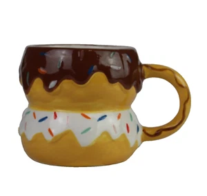 Mainstays Sprinkled Donuts Lovers Coffee Mug 18oz Sculpted Ceramic - Picture 1 of 6