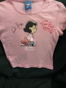  Cleveland Browns Autographed T Shirt Quarterback Tom Flick Peanuts Lucy Proverb - Picture 1 of 5