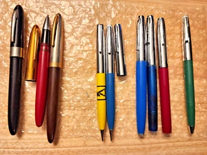 Vintage Lot Sheaffer Fountain Ballpoint Pen Pencil Fineline Caps P38 - Picture 1 of 13