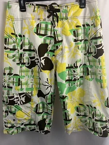 CLH Board Shorts Bañador Hip Hop Marrón Verde Amarillo Para Hombre Talla 34” - Imagen 1 de 3