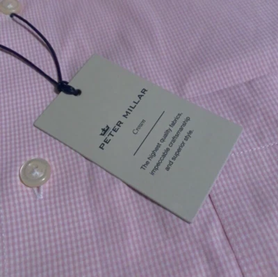 NEW Peter Millar Crown Men's Size 16.5 Extra Long Pink Check Performance Shirt - Image 1 of 4