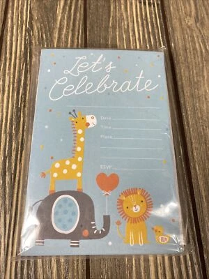 American Greetings Pato Jirafa Azul Celebremos Invitaciones Baby Shower 20 Foto 1 de 2