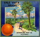 Riverside Vale Vista Pomarańczowa skrzynka na owoce cytrusów Etykieta Druk artystyczny