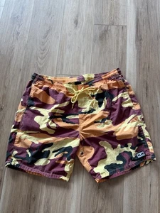 OBEY Orange Camo Swim Trunks Shorts Size XL Summer Vacation Street Wear - Picture 1 of 13