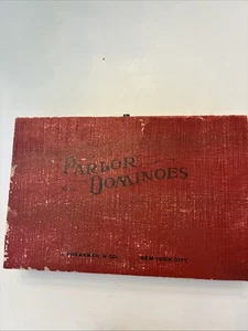 J. Pressman & Co Black & White Parlor Dominoes New York Wood Box w/ Instructions - Picture 1 of 3