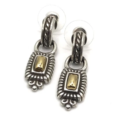 Pendientes Brighton colgantes perforados placa de oro y plata estilo occidental Foto 1 de 4