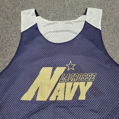 Nike Navy Midshipmen Jersey Large Extra Large Lacrosse Reversible Pinnie Shirt - Image 1 of 4