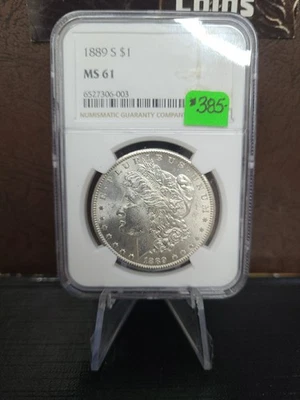 1889-S NGC MS61 MORGAN SILVER DOLLAR SEMI-KEY DATE 🔥WHITE🔥 - Image 1 of 4