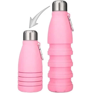 Collapsible Water Bottles kids Reusable LeakProof Silicone refillable girls W... - Picture 1 of 9