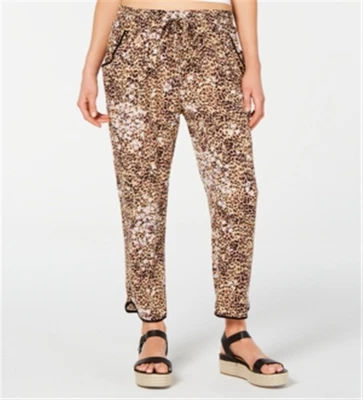 Pantalones suaves American Rag Junior con volantes dobladillo de tulipán marrón talla grande Foto 1 de 3