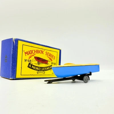 Matchbox Lesney 48a Meteor Sports Boat and Trailer MW Boxed Regular wheels - Image 1 of 4