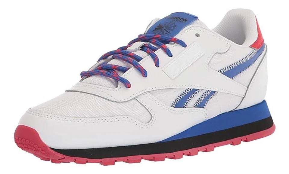 Reebok Niña CL LTHR - Blanco/Azul/Rojo - Zapatillas de Moda - Talla: 3 Foto 1 de 1