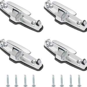4Pcs Chrome T-Hook Tie down Rope with Washer and Mounting Screws for Car Boat^ - Picture 1 of 10