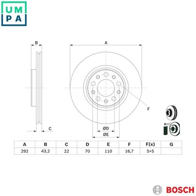 2x BRAKE DISC 0 986 479 D99 FOR ALFA ROMEO 552 73 835 2.0L 46335692 2.1L 4cyl - Image 1 of 4