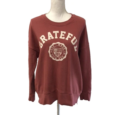 Sudadera Sundry Grateful Mujer 2 Mediana Roja Cremallera Pullover Cuello Redondo Cómoda Foto 1 de 4