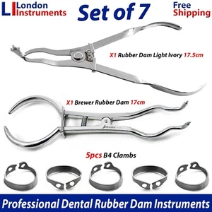 Juego de 7 abrazaderas dentales de endodoncia dental profesional presa de goma marfil claro cervecera B4 - Imagen 1 de 5