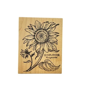 PSX Wood Mounted Rubber Stamp K-025 Large Sunflower Compositae - Picture 1 of 6