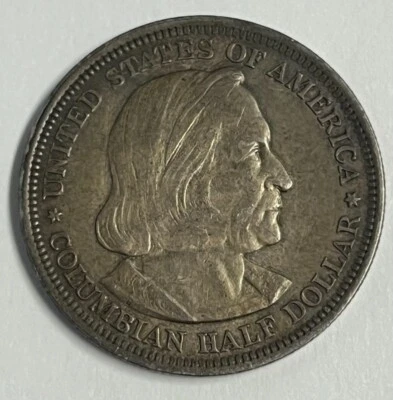 1893 Columbian Exposition Commemorative Silver Half Dollar Extra Fine Condition - Image 1 of 2
