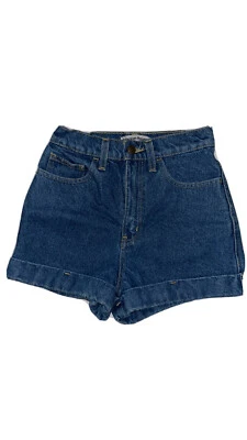 Pantalones Cortos de Jean American Apparel Azul / Pantalones Cortos de Denim Alto con Dobladillo Carpeta | Talla 24 Foto 1 de 4
