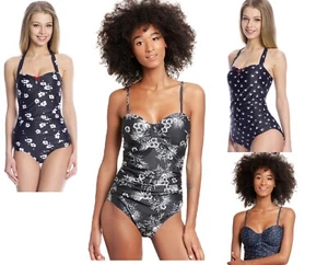 Vive Maria Maillot De Bain Cerise Colombe Fleurs Noir Bleu - Picture 1 of 17