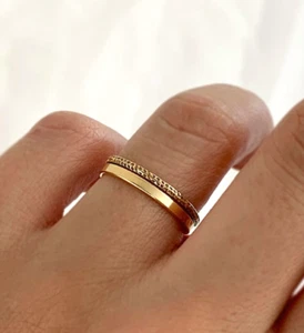 Gold Filled Ring, Gold Ring Set, Gold Ring, Thick Gold Ring, Wedding Band, Gold - Picture 1 of 3