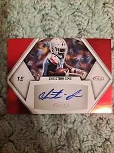 2023 SAGE🔥 CHRISTIAN SIMS🔥AUTO🔥MINT?!🔥RED FOIL ROOKIE RC🔥RAMS🔥📈 - Picture 1 of 2