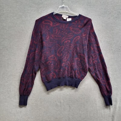 Tricots St Raphael Men Sweater XL Purple Paisley Wool 90s Pullover - Image 1 of 4