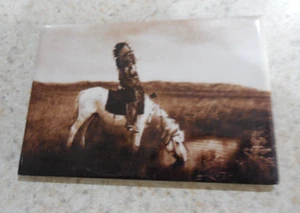 Vintage Curtis Red Hawk Oglala Sioux Native Ata Boy Refrigerator Magnet 90s - Picture 1 of 3