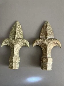 Painted Finials Triad Spear Tip Decor 5” - Lot of 2 - Picture 1 of 5