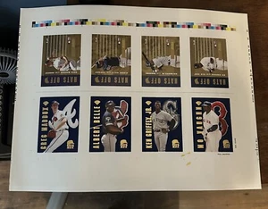 (1)1996 Blatthüte ab GREG MADDUX KEN GRIFFEY JR MO VAUGHN seltenes Quad ungeschnittenes Blatt - Bild 1 von 1
