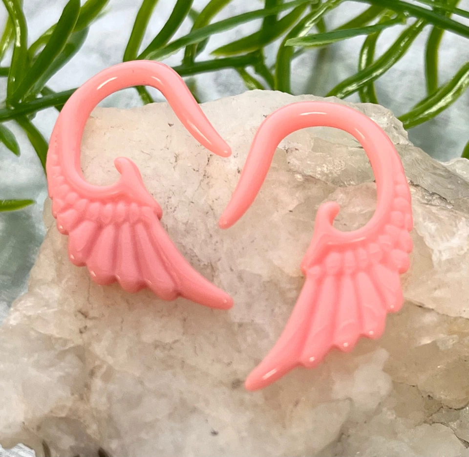 PAR Ala de Ángel Colgante Tapones Expansores Medidores Túneles Joyería Corporal Foto 1 de 1